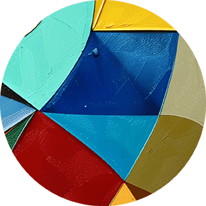 Abstract color blocks in circle