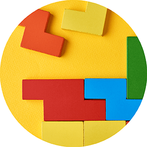 Colored tetris blocks