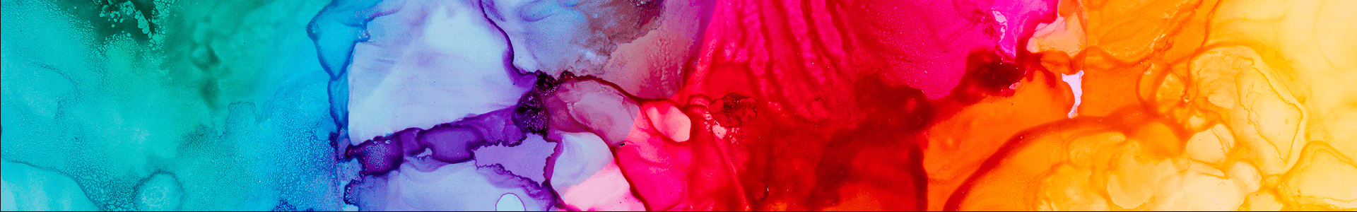 Macro shot of colorful inks mixing