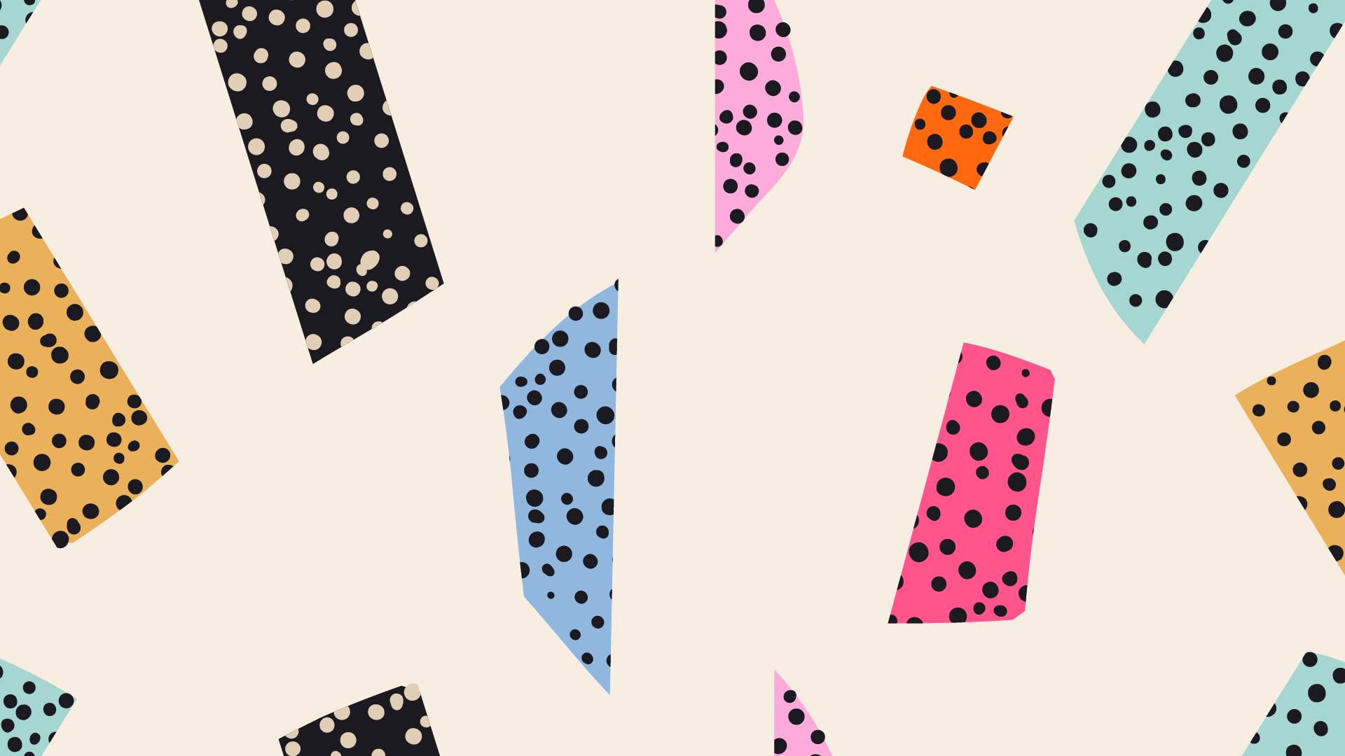 Scraps of color with polka dots