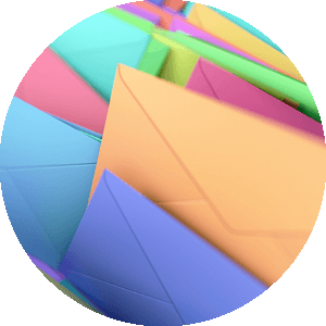 various colored envelopes