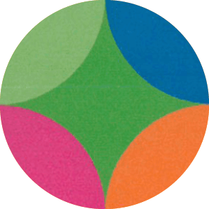 multicolored image in a circle shape