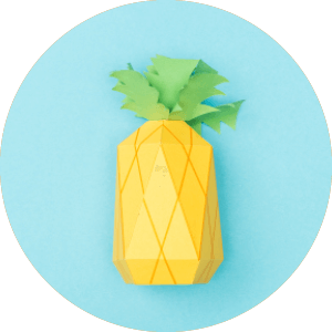 Paper craft resembling a pineapple