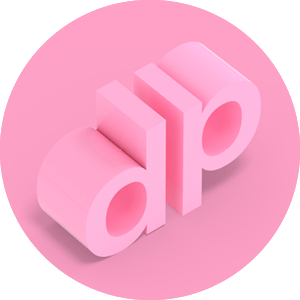 pink circle with DP letters on it